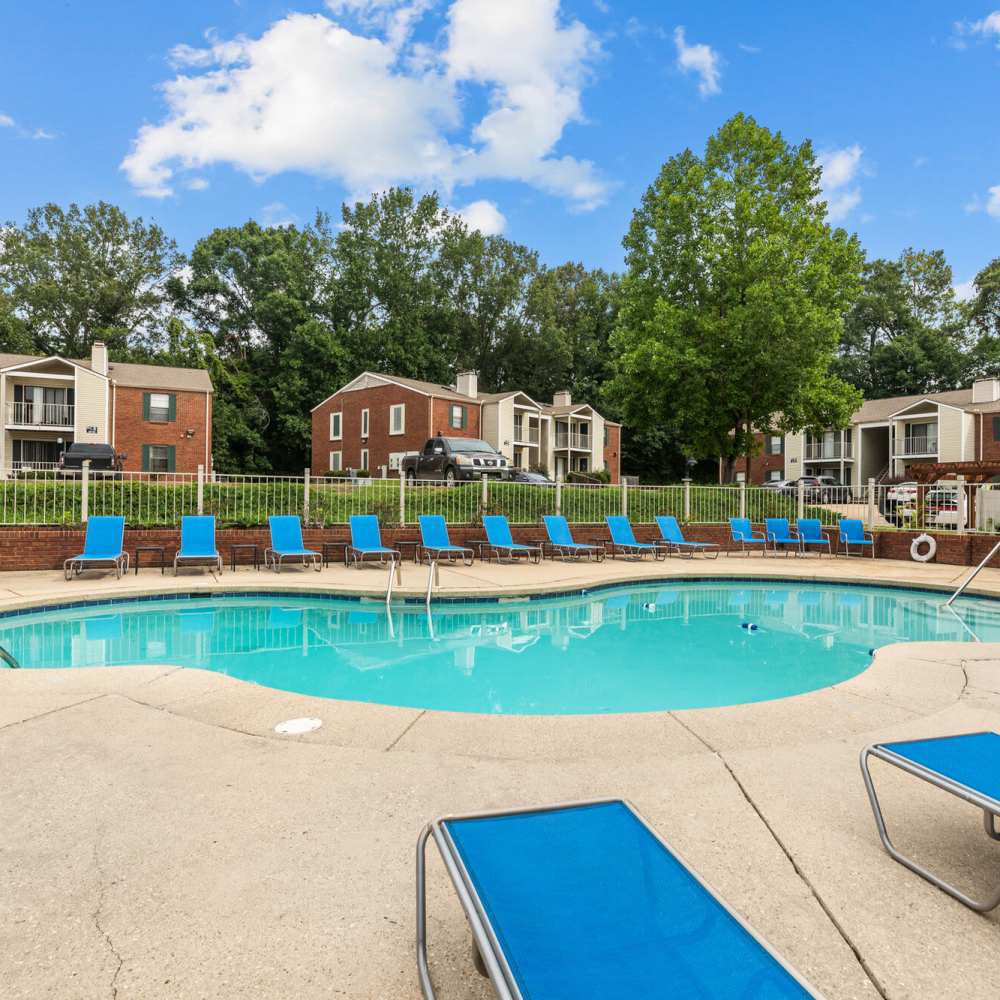 Resort style pool area at Cannongate Apartments in Vicksburg, Mississippi
