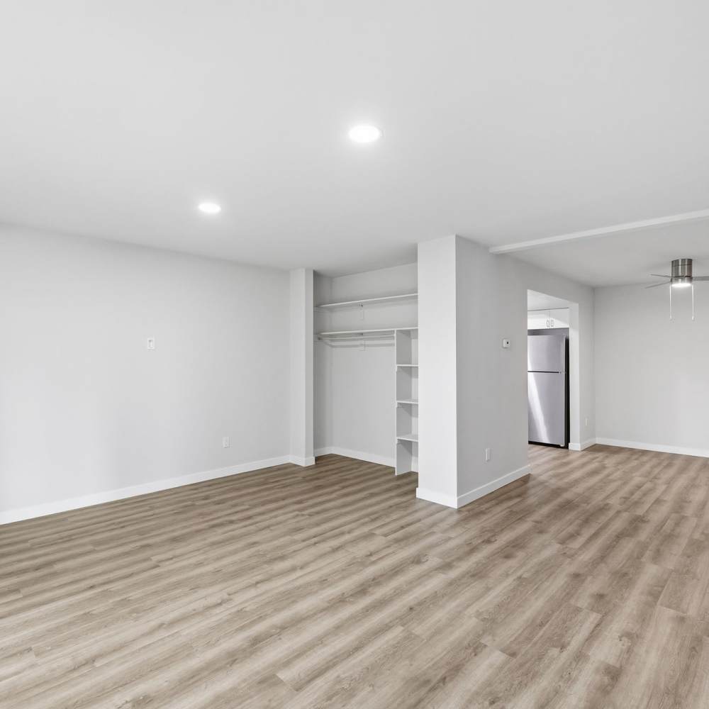Living Room with large closet at Fayette Arms Apartments in Mountain View, California, 