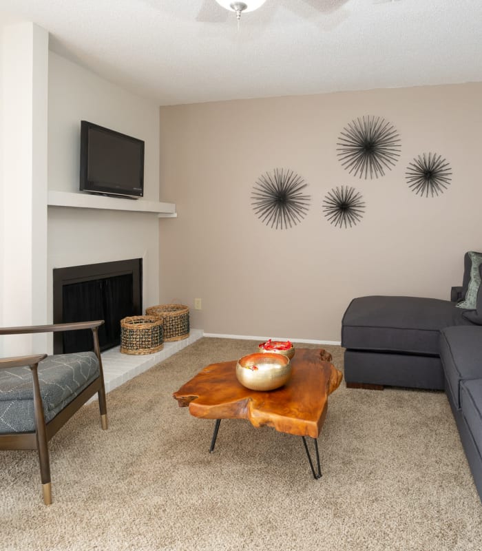 Spacious living room at Mountain Village in El Paso, Texas