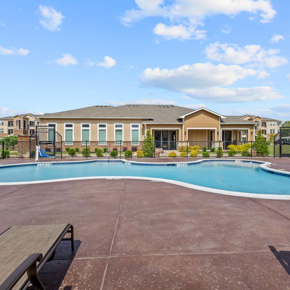 Resort-style swimming pool at Deer Park in Athens, Texas
