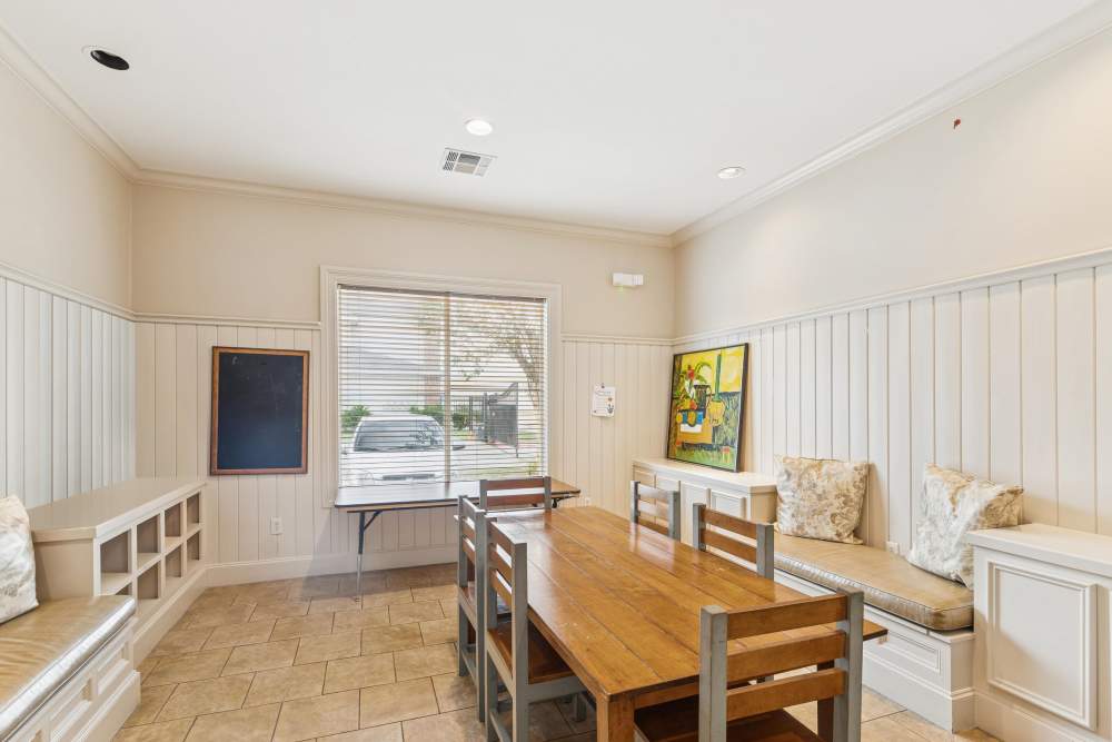 Communal dining area at Mayfair Park, Houston, Texas