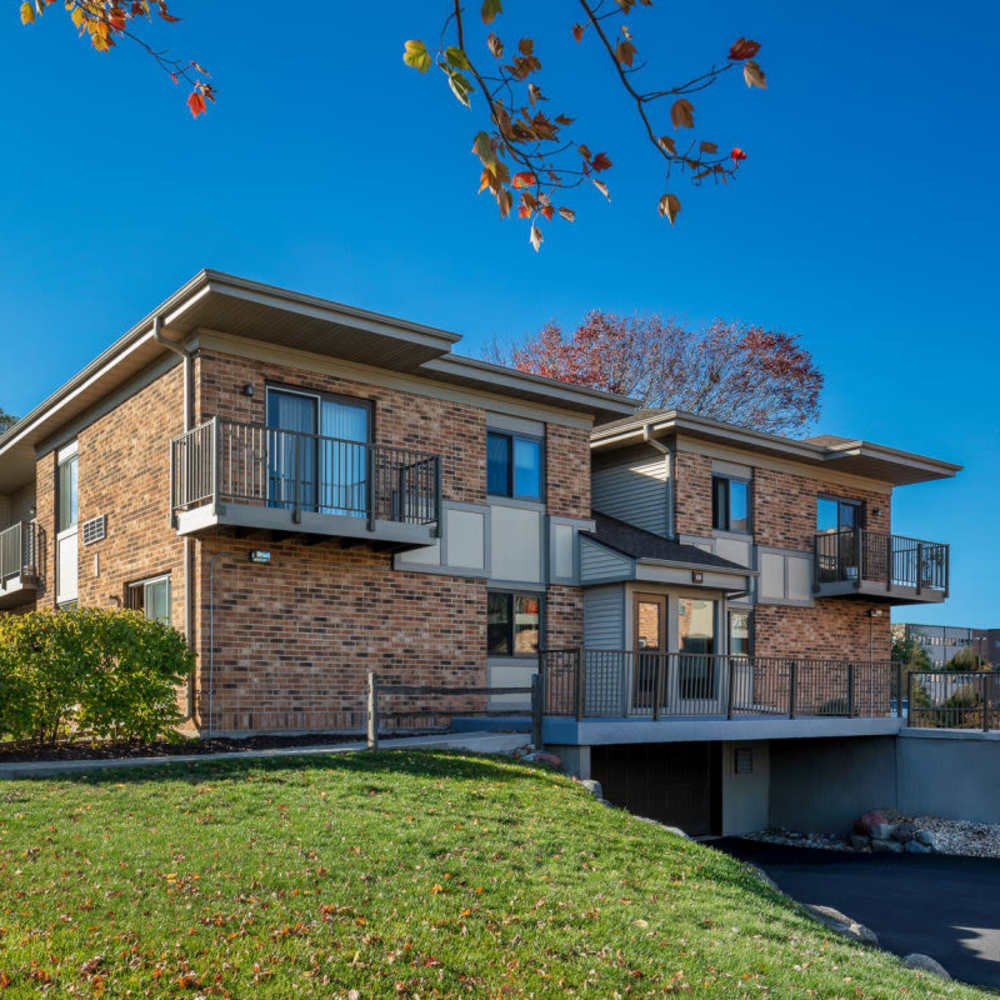 Beautiful exterior view of apartment at Schroeder Square Apartments in Madison, Wisconsin
