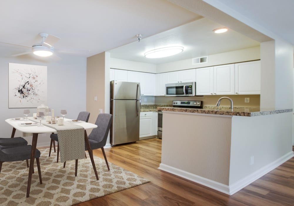 Cute dining room area at Sofi Ocean Hills in Oceanside, California