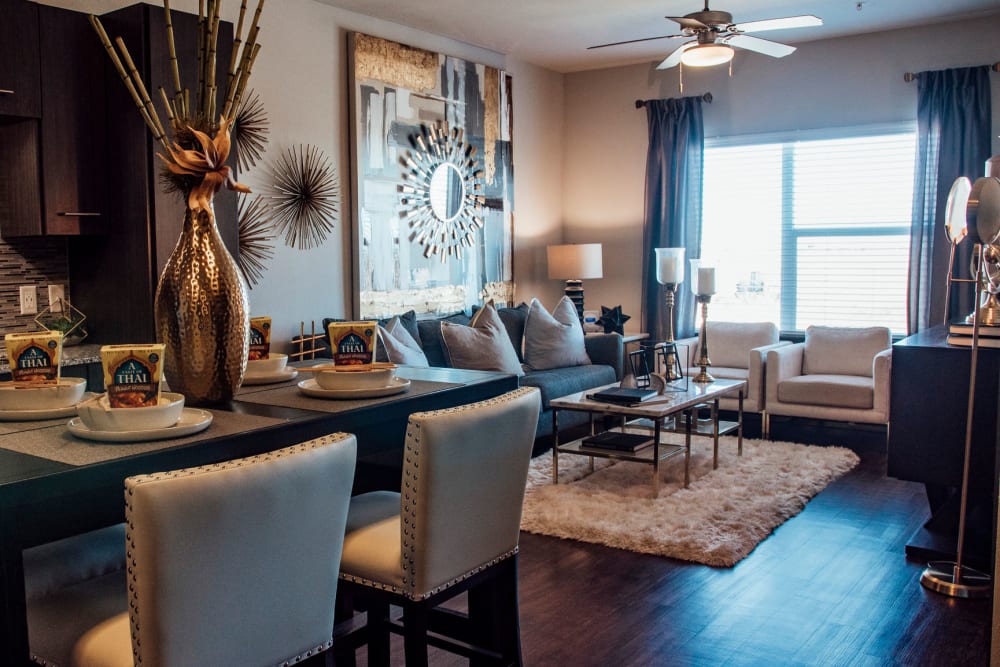 Spacious living room at Terra at University North Park in Norman, Oklahoma