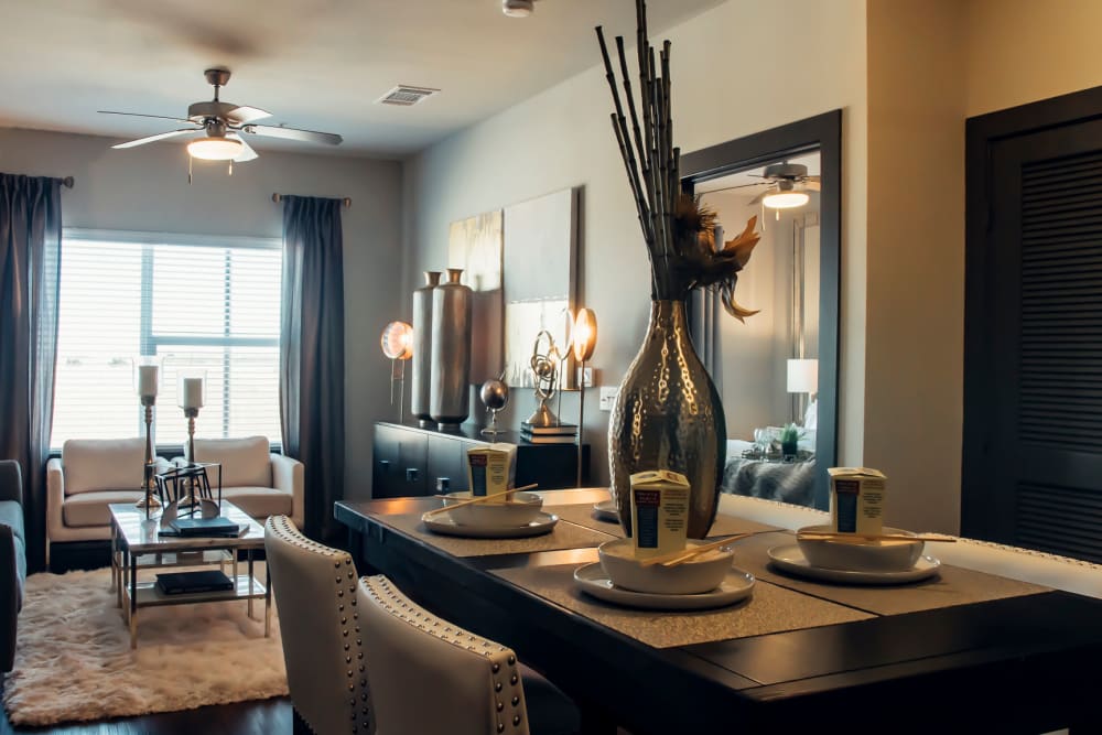 Spacious living room at Terra at University North Park in Norman, Oklahoma