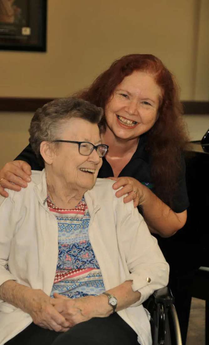 Resident getting her hair done at Garden View Care Center in St. Louis, MO