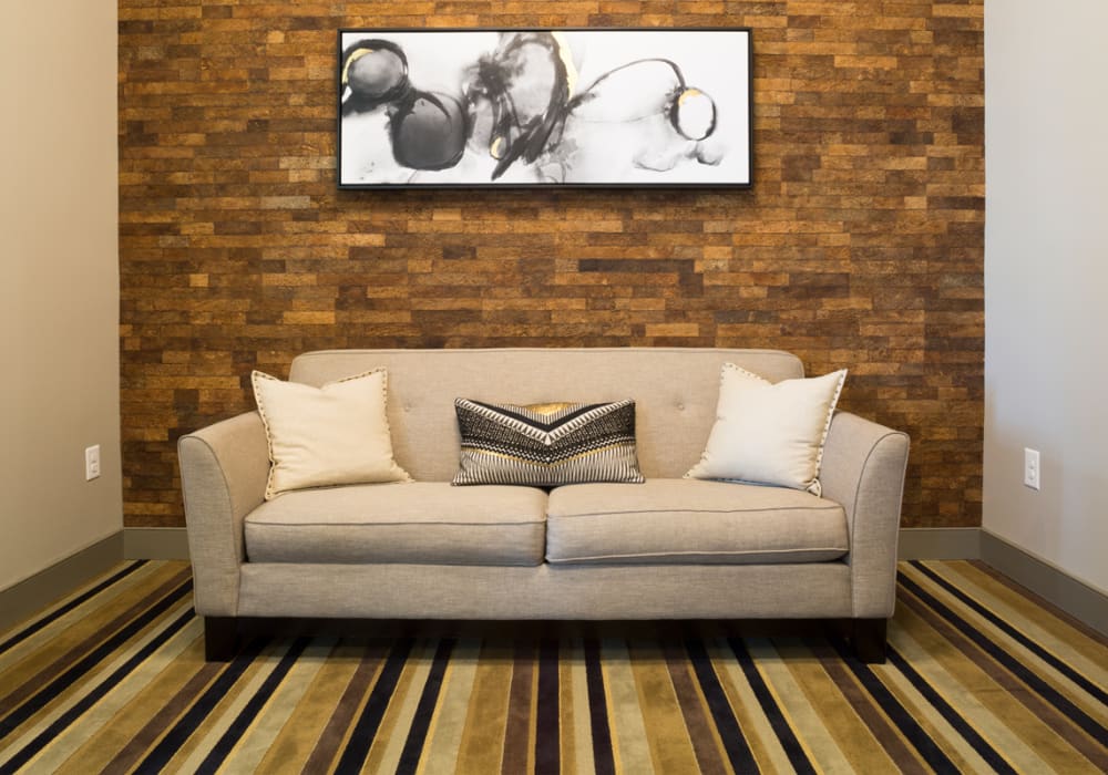 Comfortable couch at 17 Barkley in Gaithersburg, Maryland