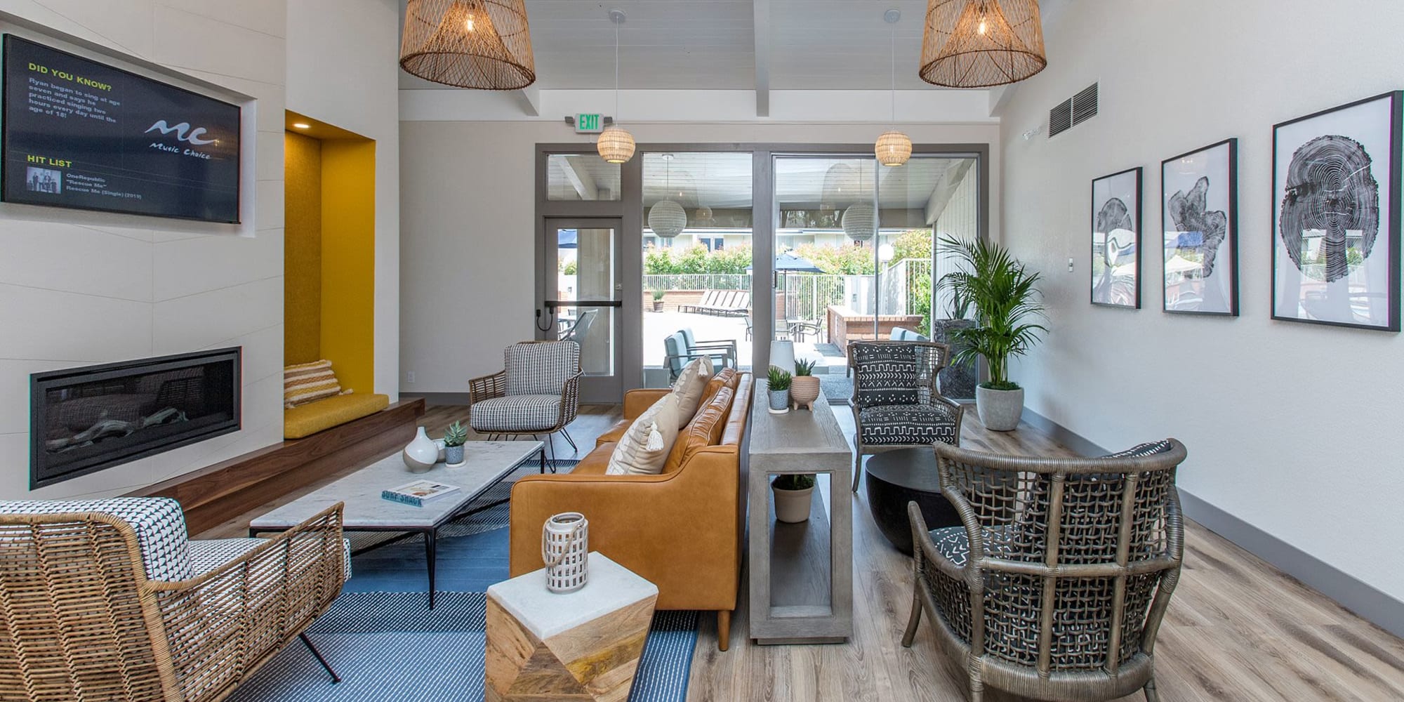 Cozy living rooms at Shadow Cove Apartments in Foster City, California