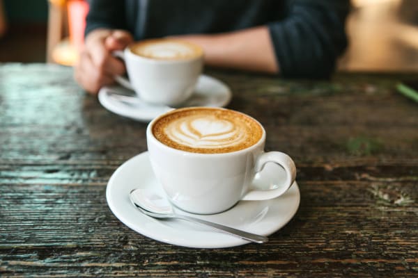 Residents meeting up for a cup of coffee near Landmark Glenmont Station in Silver Spring, Maryland