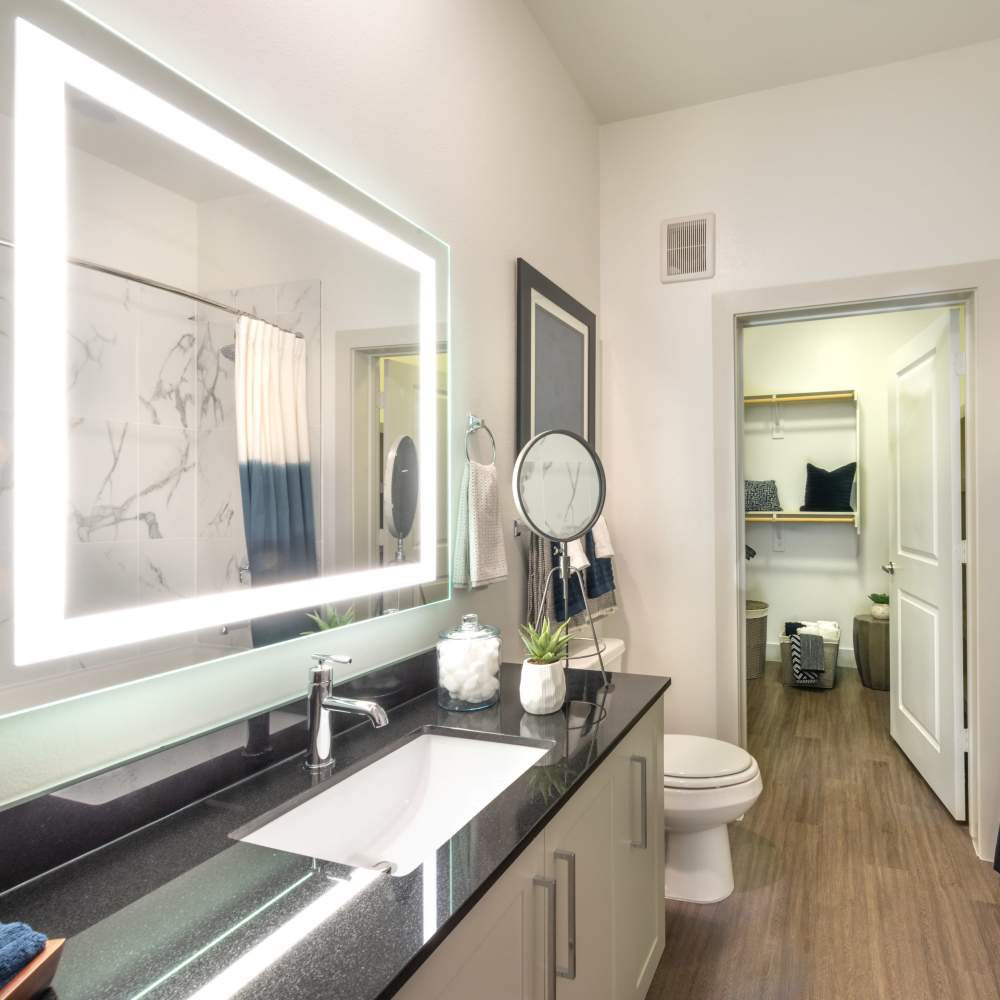 Bathroom with vanity unit at Howell Uptown in Dallas,Texas