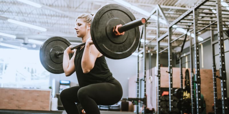 Woman lifting weights at Glenn Forest in Lexington Park, Maryland