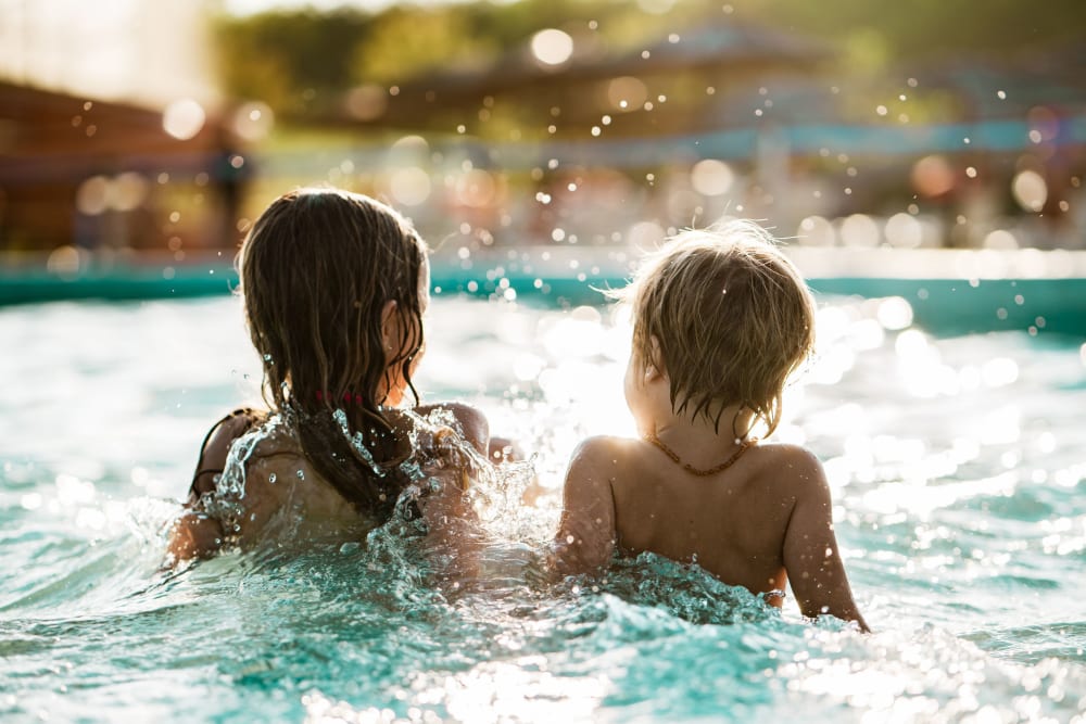 Children playing in the swimming pool at Cranberry Pointe in Cranberry Township, Pennsylvania