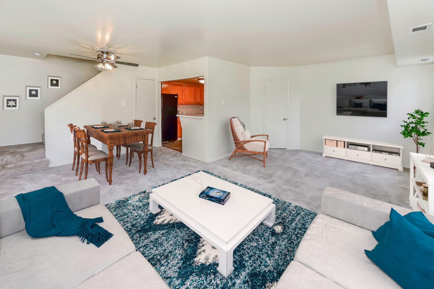 Spacious living area of a townhome at Greentree Village Townhomes in Lebanon, Pennsylvania