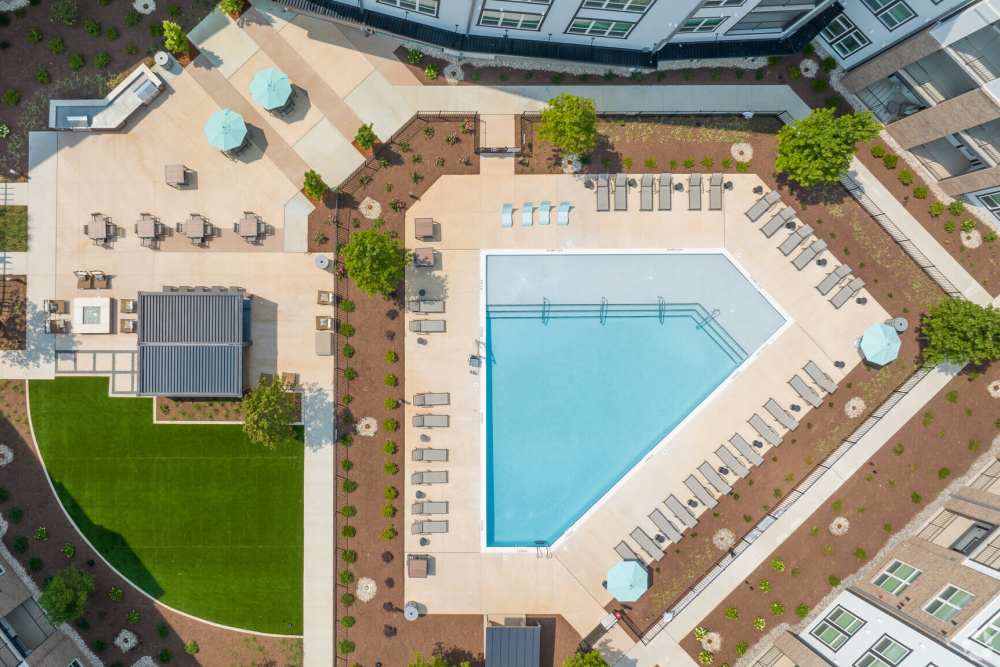 Aerial view of community at District at 54 in Raleigh,North Carolina