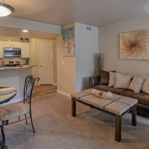 View of living space at UTE Creek Apartments in Longmont, Colorado