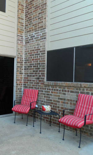 Private patio of a home at Parkway Villas in Grand Prairie, Texas