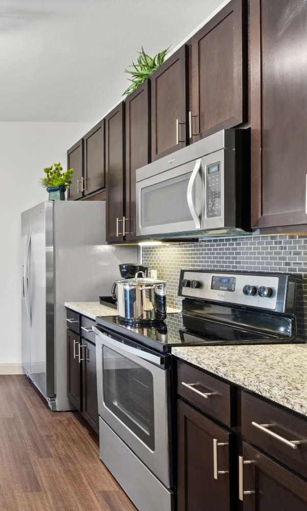 Modern kitchen at The Abbey at Preserve Way in Tomball, Texas