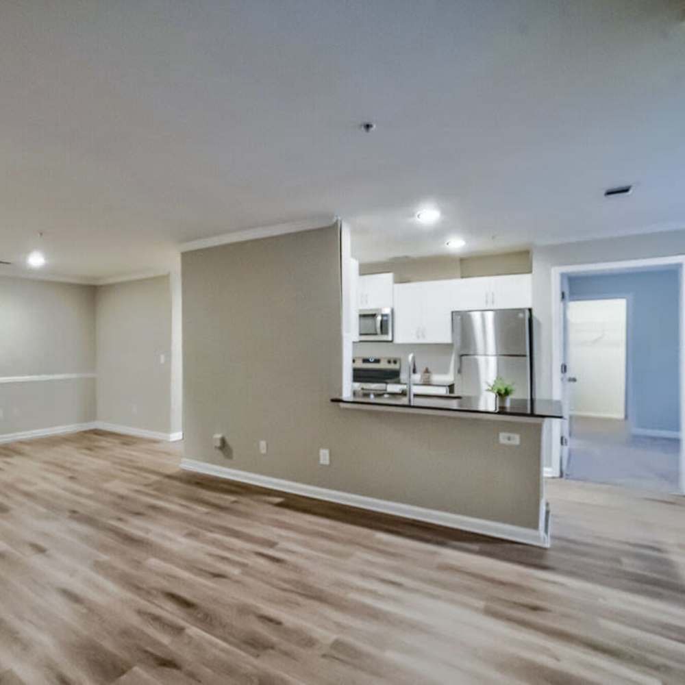 Wood-style floored apartment at Avonlea Towne Lake in Woodstock, Georgia