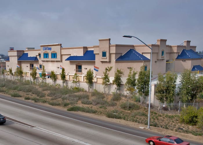 The sign at the front entrance of National/54 Self Storage in National City, California