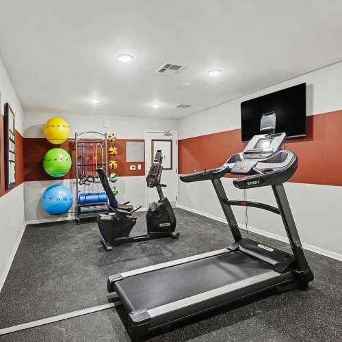 Fitness center at Annika Place II in Traverse City, Michigan