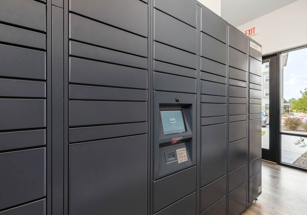 Community lockers at Henderson on Reinli in Austin. TX