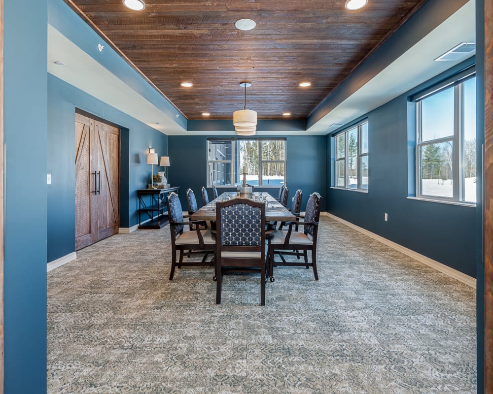 Private dining room at The Pillars of Hermantown in Hermantown, Minnesota