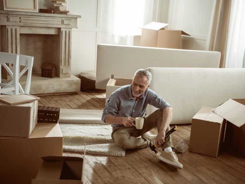 A customer packing his belongings to bring to U-Lock-It Self Storage in Vancouver, Washington