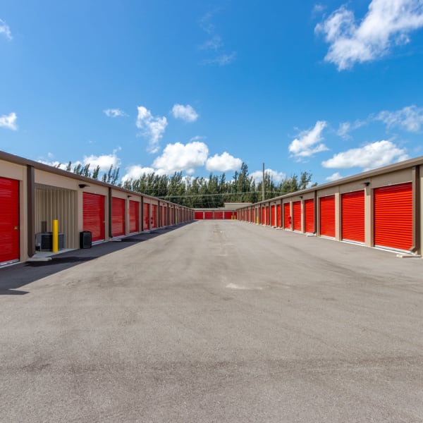 Drive-up storage units at StorQuest Express Self Storage in Fountain, Colorado