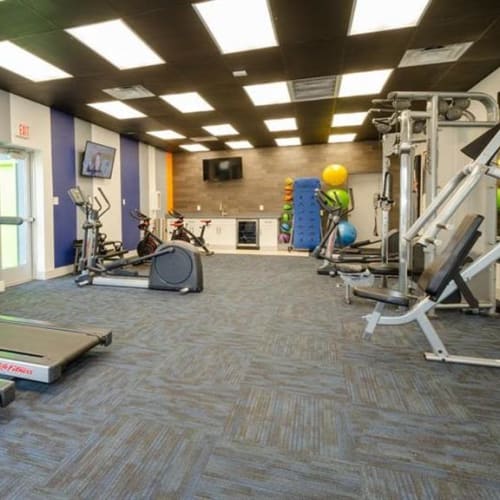 Fitness center at Mesa Station Apartments in Mesa, Arizona