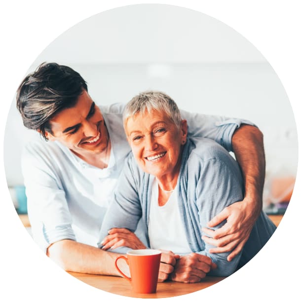 Resident and her younger son at a Ebenezer Senior Living community