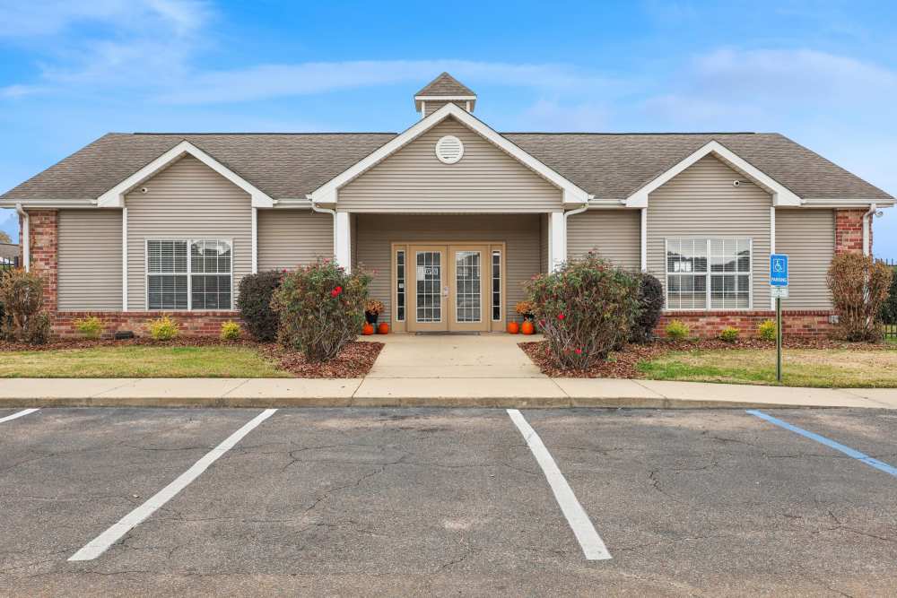 Exterior view of the community with parking space at Camden Park in Canton, Mississippi