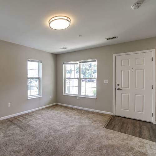 Entrance of townhome with carpet flooring at Dawn Ridge in Carlisle, Pennsylvania
