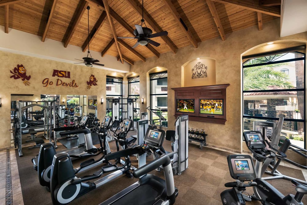 Onsite fitness center at San Marbeya in Tempe, Arizona