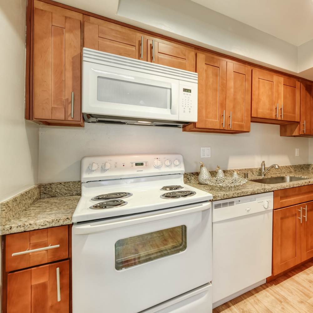 Upgraded kitchen at Fayette Arms Apartments in Mountain View, California, 
