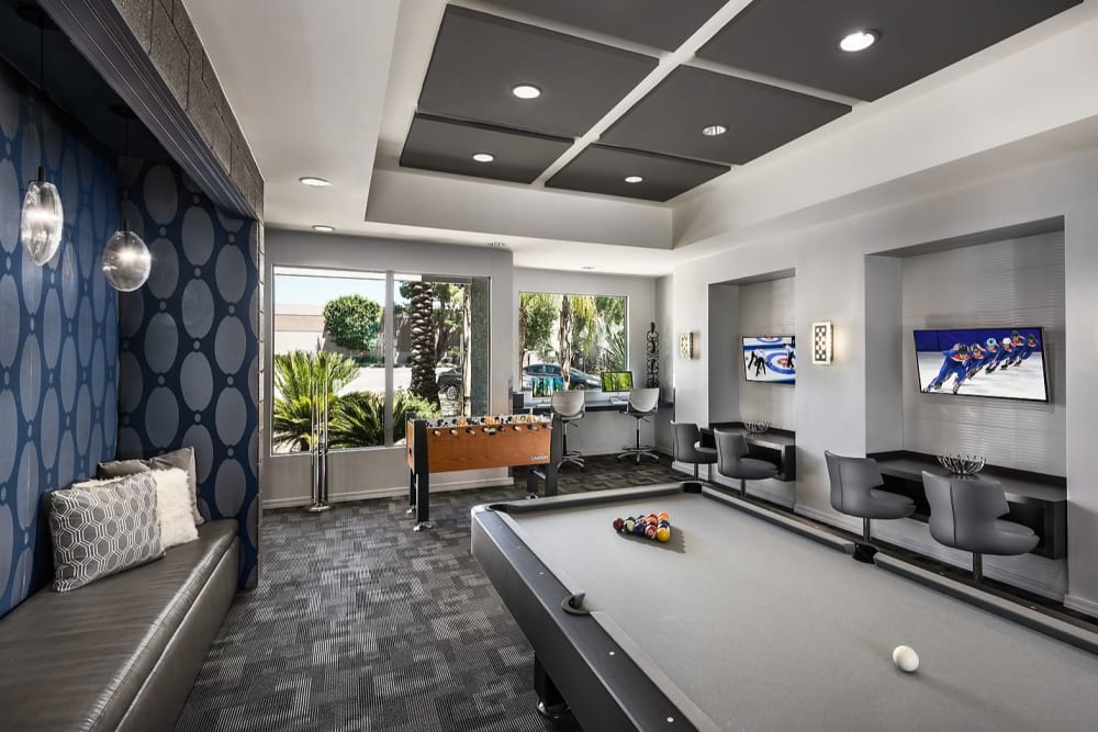Elegant game room at Avenue 25 in Phoenix, Arizona