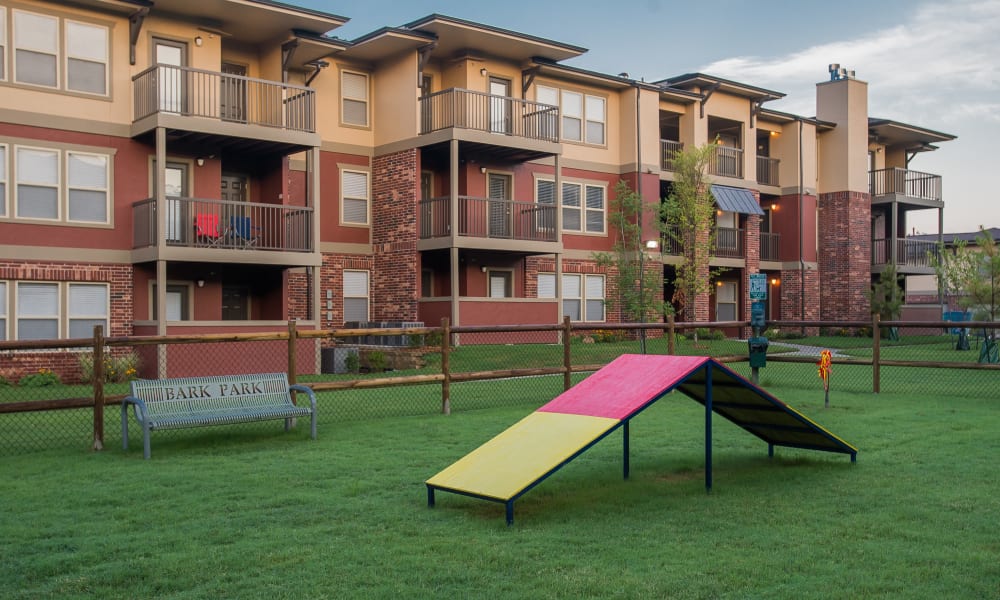 Dog park at The Reserve at Elm in Jenks, Oklahoma