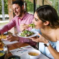 Residents dining at Cleburne Plaza in Cleburne, Texas