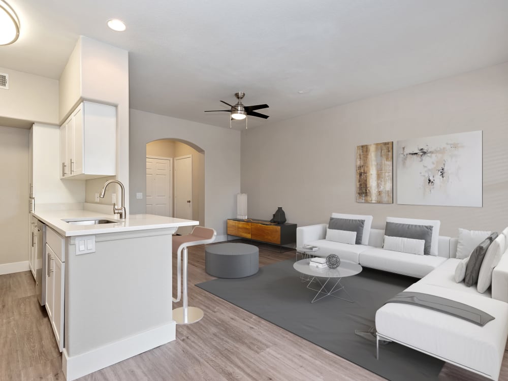 Living room at The Retreat Apartments in Phoenix, AZ