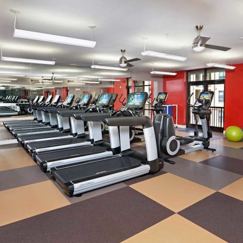 Well-equipped onsite fitness center at Cielo in Charlotte, North Carolina