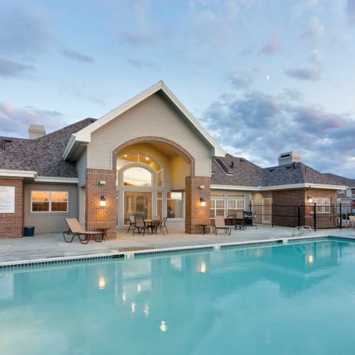 Large resort-style swimming pool at The Preserve at Greenway Park in Casper, Wyoming