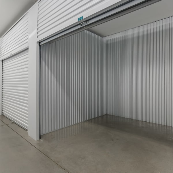 Inside a climate-controlled storage unit at StorQuest Self Storage in Sarasota, Florida