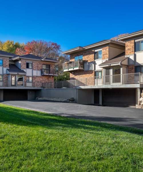 Way to underground parking at Schroeder Square Apartments in Madison, Wisconsin