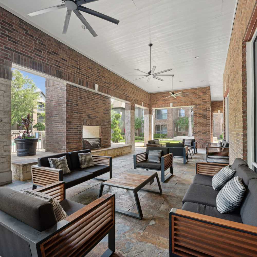 Community seating area at Asheville at Spring Branch in Houston, Texas