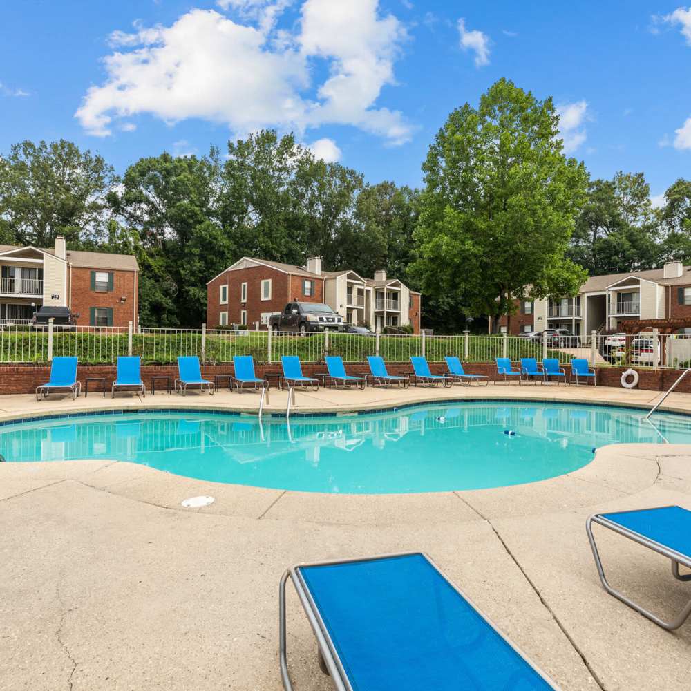 Relaxing pool and deck at Cannongate Apartments in Vicksburg, Mississippi