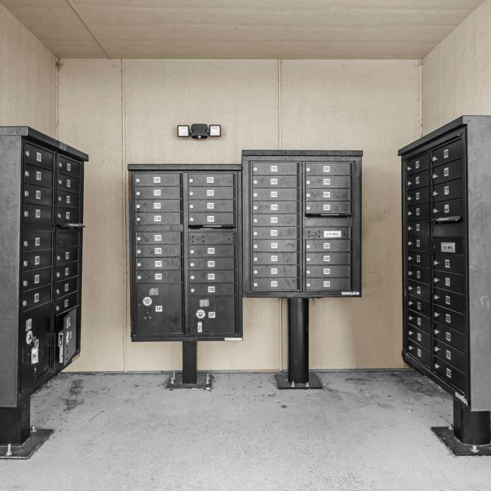 Community lockers at The Arbors of Mineola in Mineola. TX