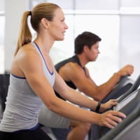 Residents at the gym at Augusta Meadows in Tomball, Texas