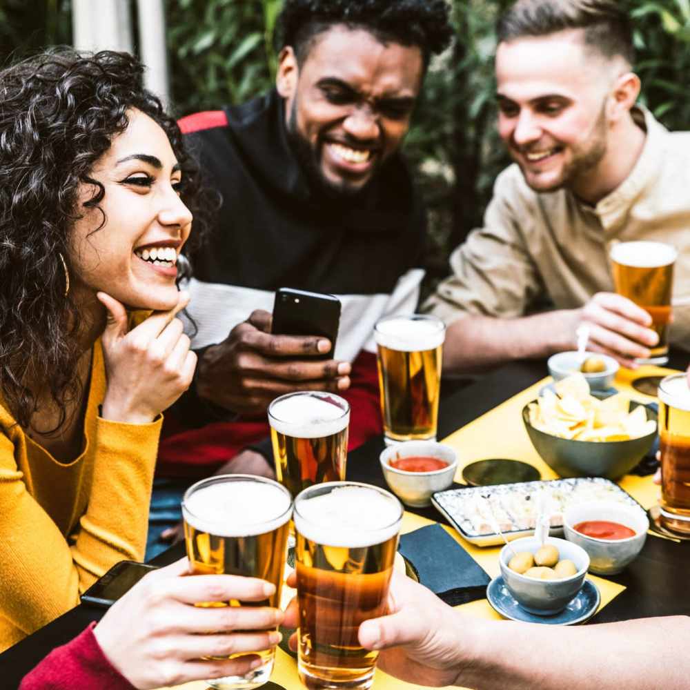 Residents meeting for a drink near Mirabella Apartments in Bermuda Dunes, California