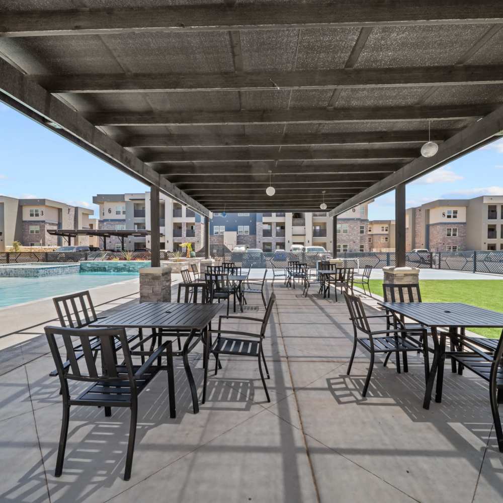 Patio with sitting area at Retreat at Eastlake in El Paso, Texas