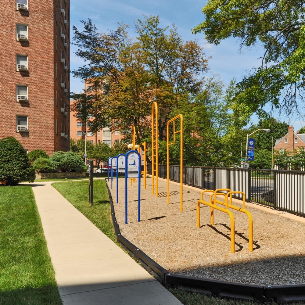 Playground equipment at The Marylander Apartment Homes in Baltimore, Maryland