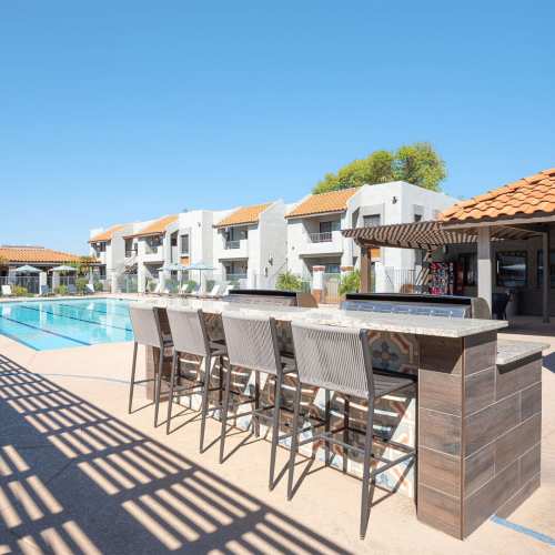 Outdoor barbecue area at Tatum Place in Scottsdale, Arizona